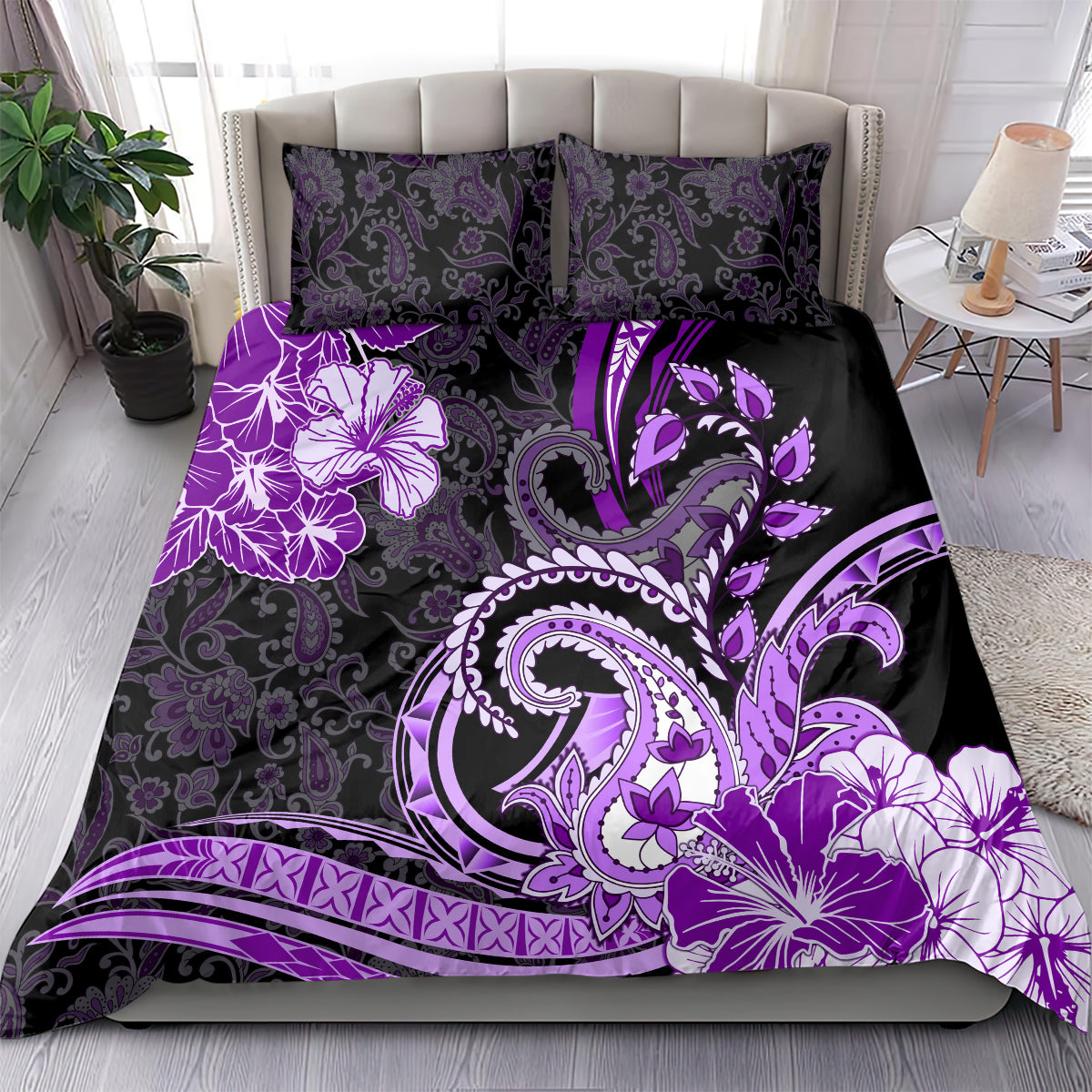 Polynesia Paisley Bedding Set Mix Purple Polynesian Pattern