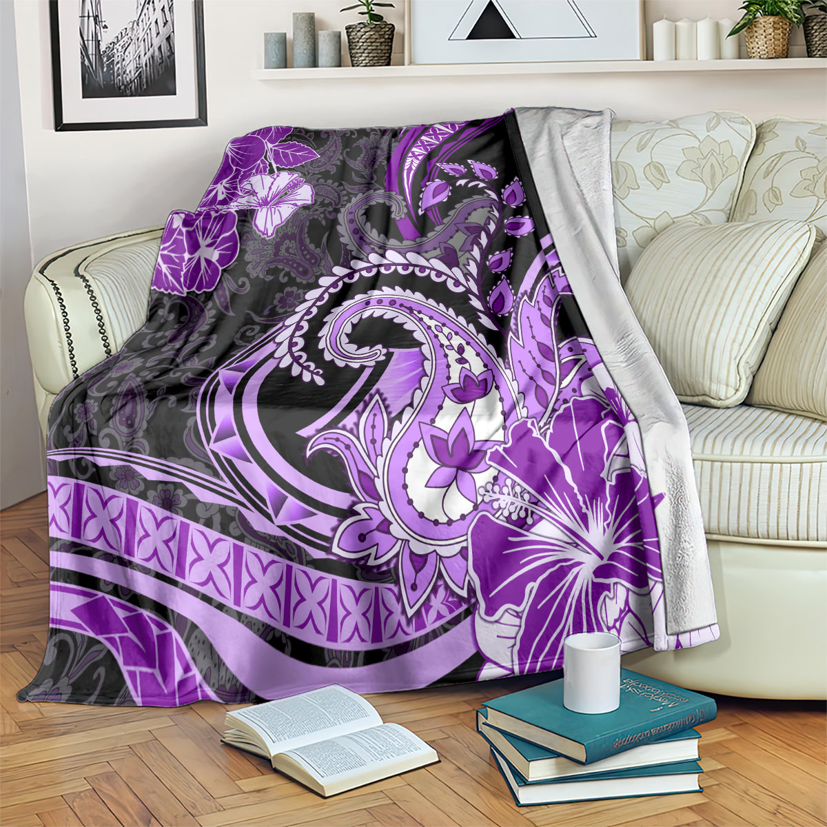 Polynesia Paisley Blanket Mix Purple Polynesian Pattern LT05 Purple - Polynesian Pride