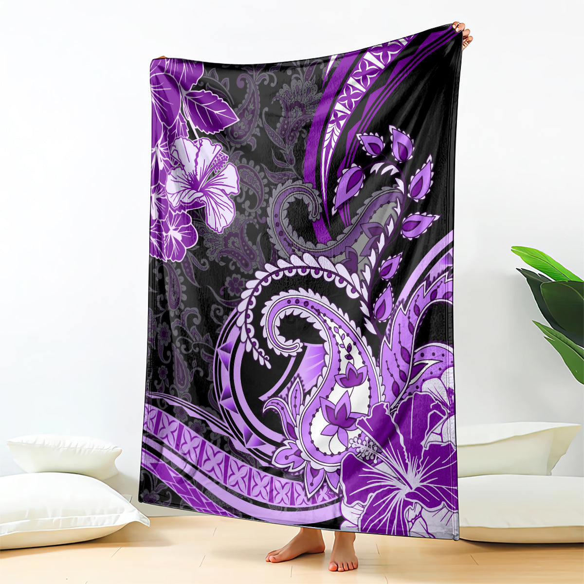 Polynesia Paisley Blanket Mix Purple Polynesian Pattern LT05 - Polynesian Pride