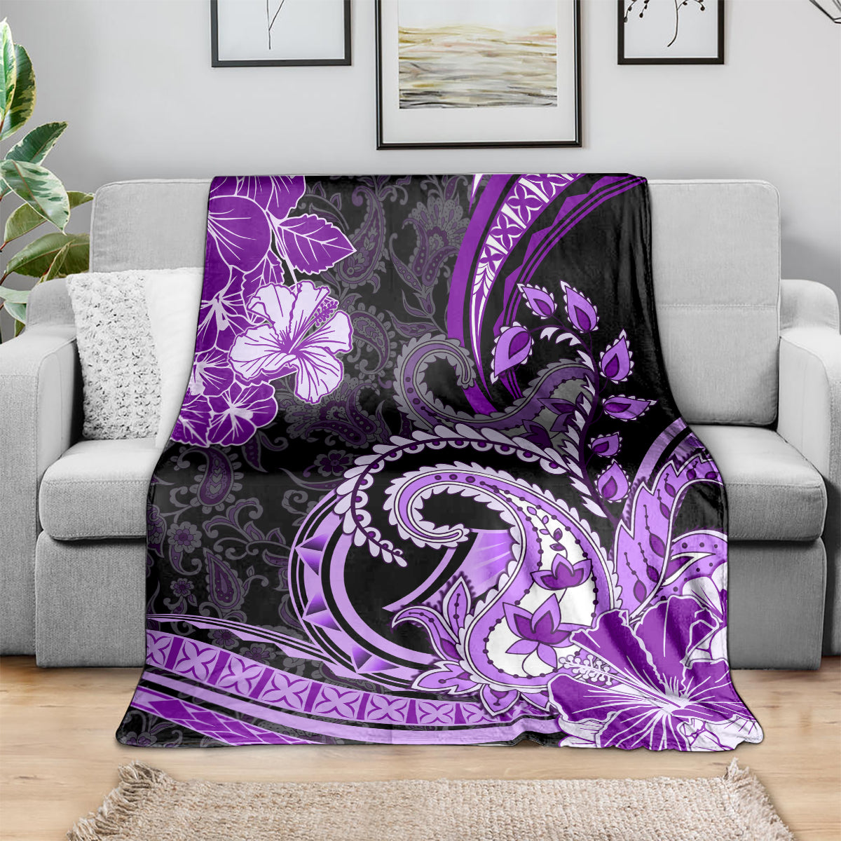 Polynesia Paisley Blanket Mix Purple Polynesian Pattern LT05 - Polynesian Pride