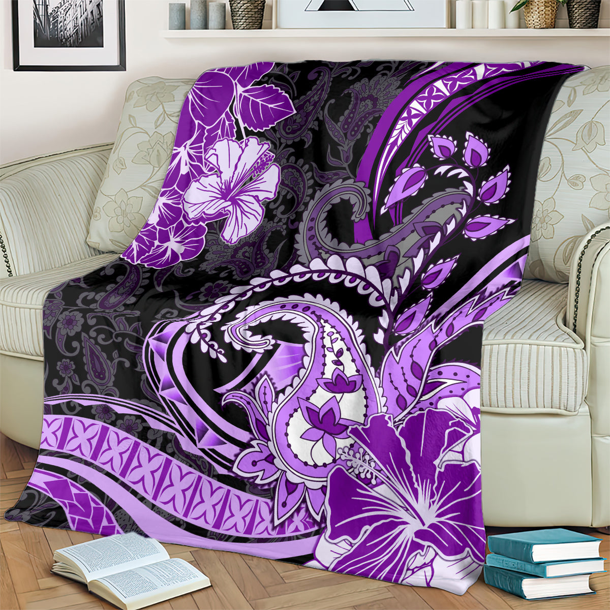 Polynesia Paisley Blanket Mix Purple Polynesian Pattern LT05 - Polynesian Pride