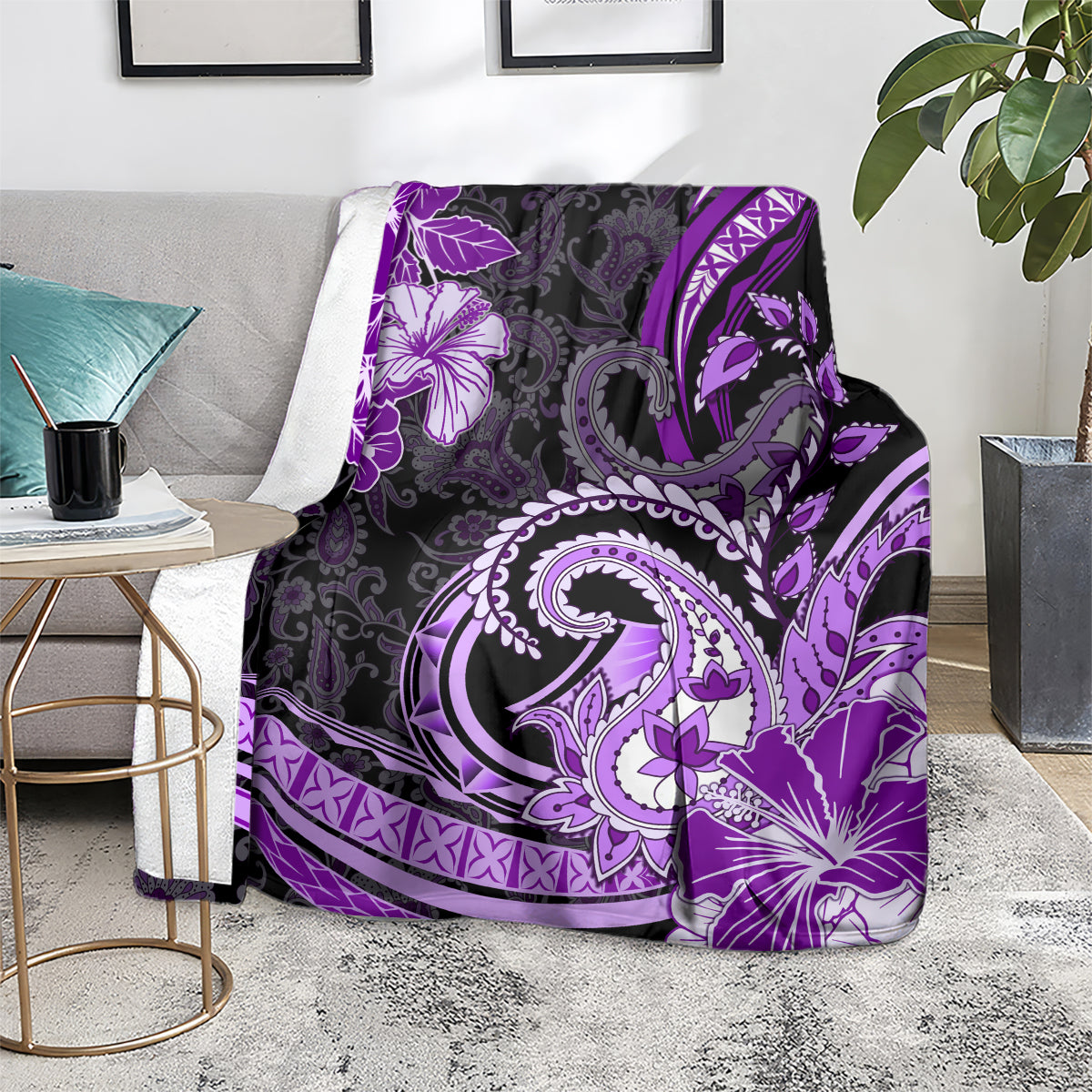 Polynesia Paisley Blanket Mix Purple Polynesian Pattern LT05 - Polynesian Pride