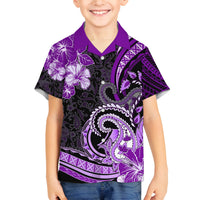 Polynesia Paisley Family Matching Long Sleeve Bodycon Dress and Hawaiian Shirt Mix Purple Polynesian Pattern LT05 Son's Shirt Purple - Polynesian Pride