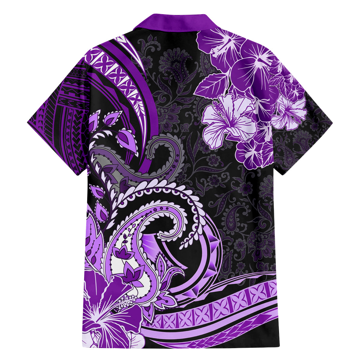 Polynesia Paisley Family Matching Puletasi and Hawaiian Shirt Mix Purple Polynesian Pattern LT05 - Polynesian Pride