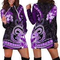 Polynesia Paisley Hoodie Dress Mix Purple Polynesian Pattern LT05 - Polynesian Pride