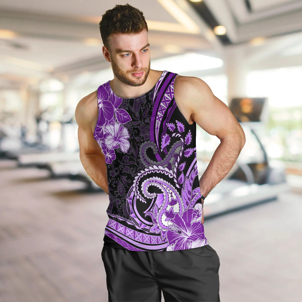 Polynesia Paisley Men Tank Top Mix Purple Polynesian Pattern LT05 Purple - Polynesian Pride