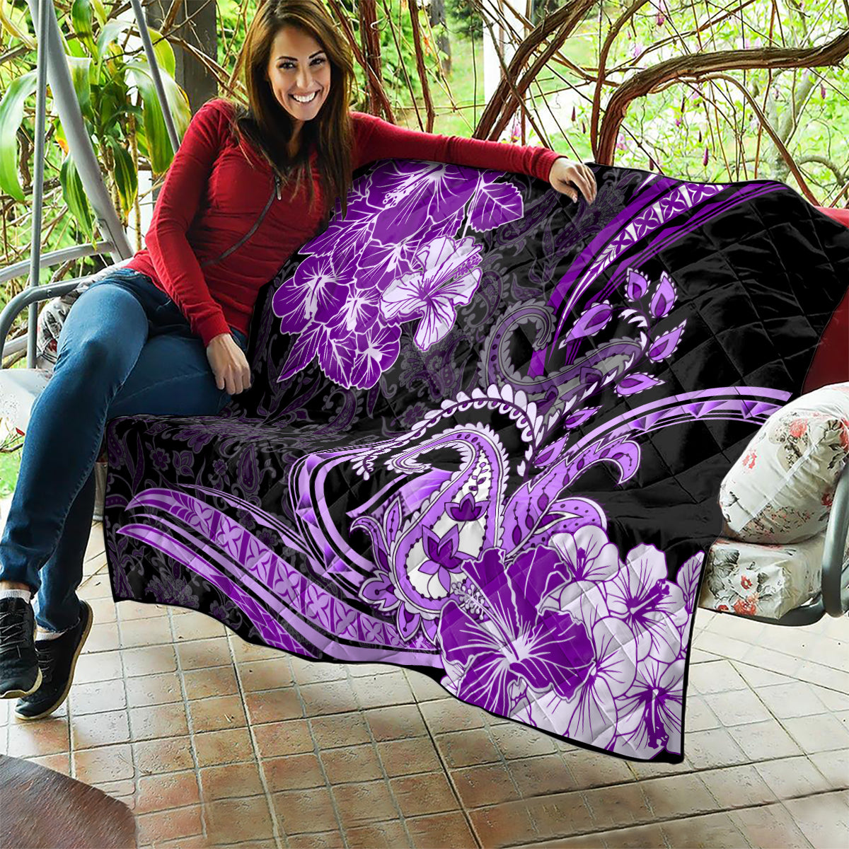 Polynesia Paisley Quilt Mix Purple Polynesian Pattern LT05 - Polynesian Pride