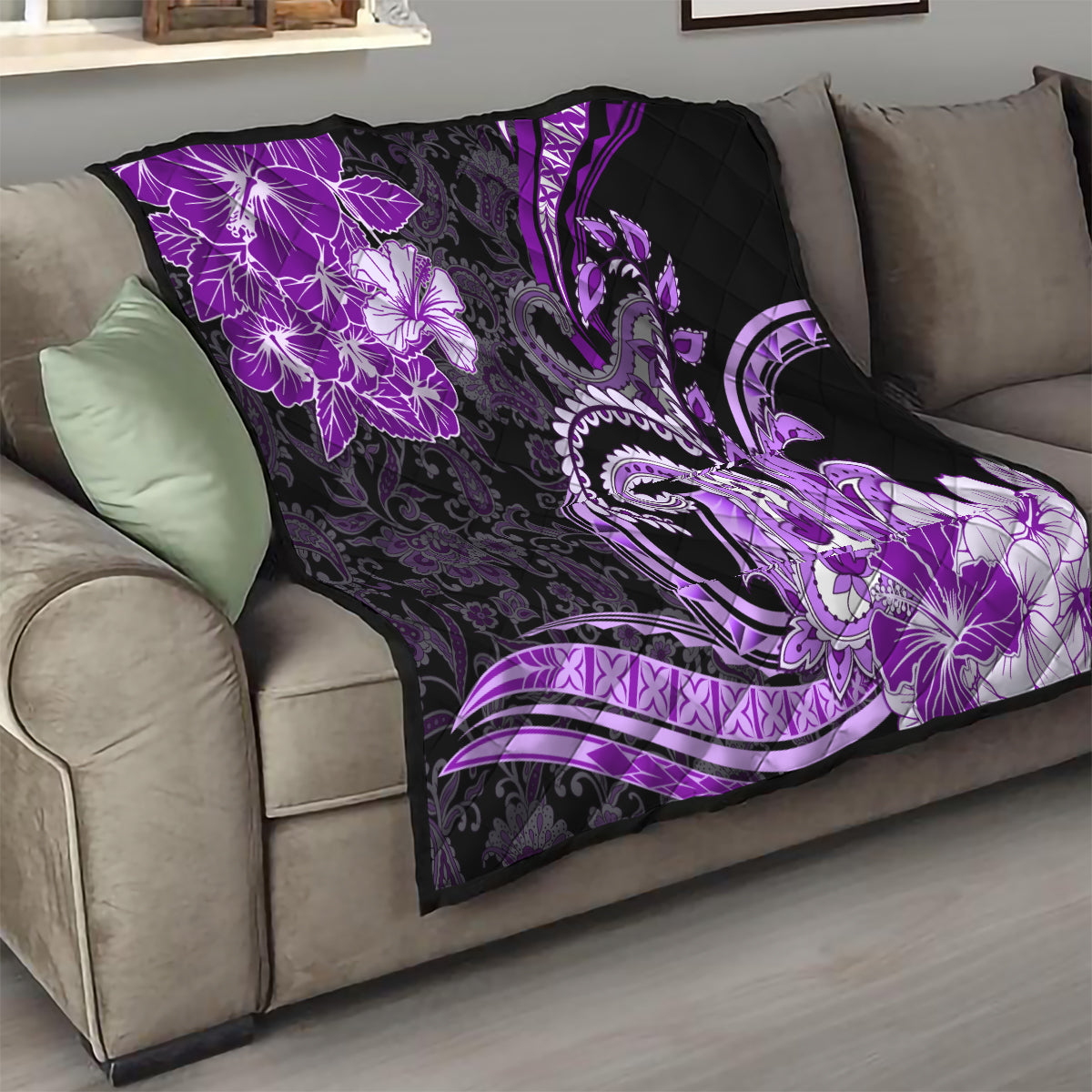 Polynesia Paisley Quilt Mix Purple Polynesian Pattern LT05 - Polynesian Pride
