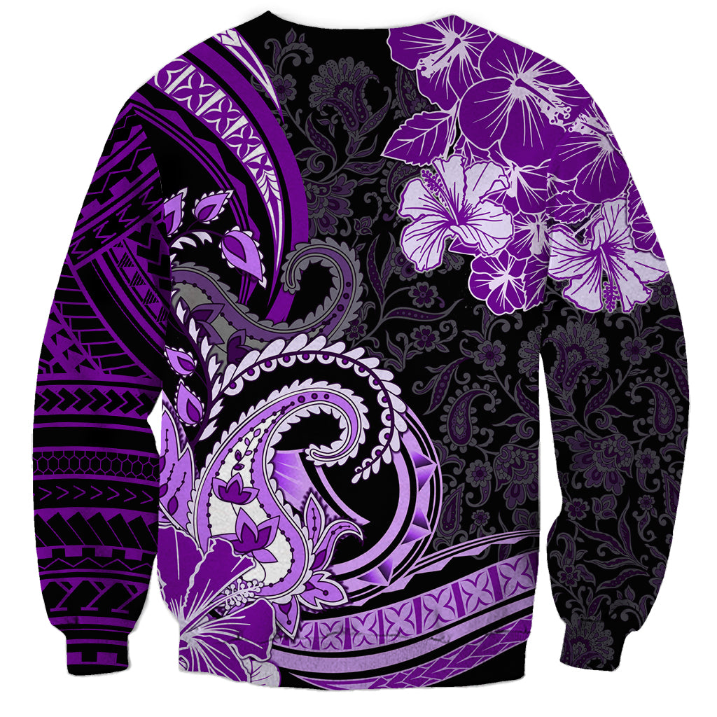 Polynesia Paisley Sweatshirt Mix Purple Polynesian Pattern LT05 - Polynesian Pride