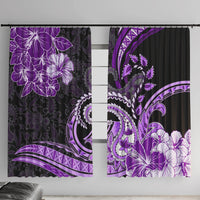 Polynesia Paisley Window Curtain Mix Purple Polynesian Pattern LT05 With Hooks Purple - Polynesian Pride