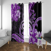 Polynesia Paisley Window Curtain Mix Purple Polynesian Pattern LT05 With Grommets Purple - Polynesian Pride
