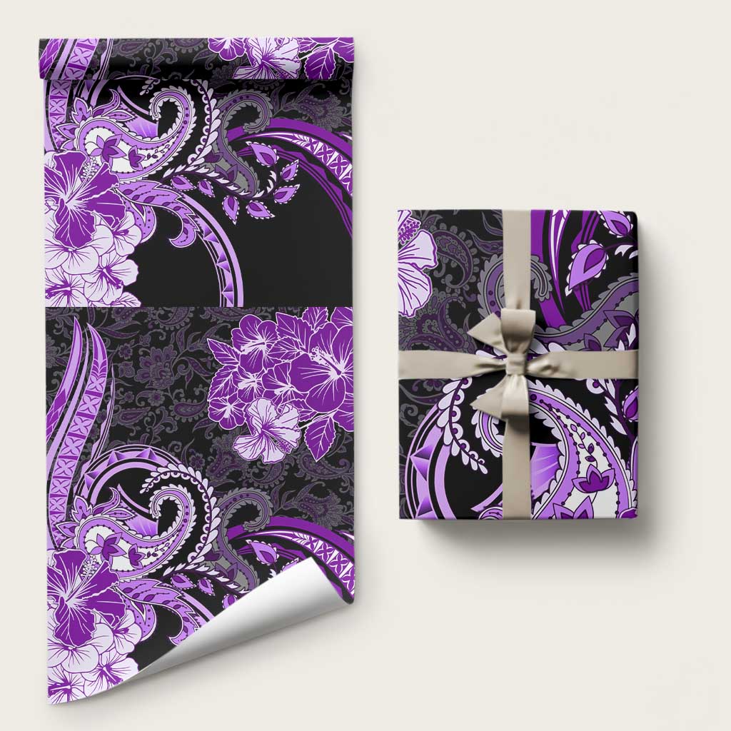 Polynesia Paisley Wrapping Paper Mix Purple Polynesian Pattern LT05 58" × 23" Purple - Polynesian Pride