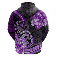 Polynesia Paisley Zip Hoodie Mix Purple Polynesian Pattern LT05 - Polynesian Pride