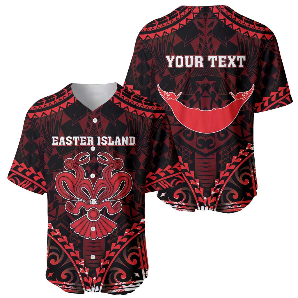 Personalised Easter Island Baseball Jersey Polynesian Pattern Emblem LT05 - Polynesian Pride