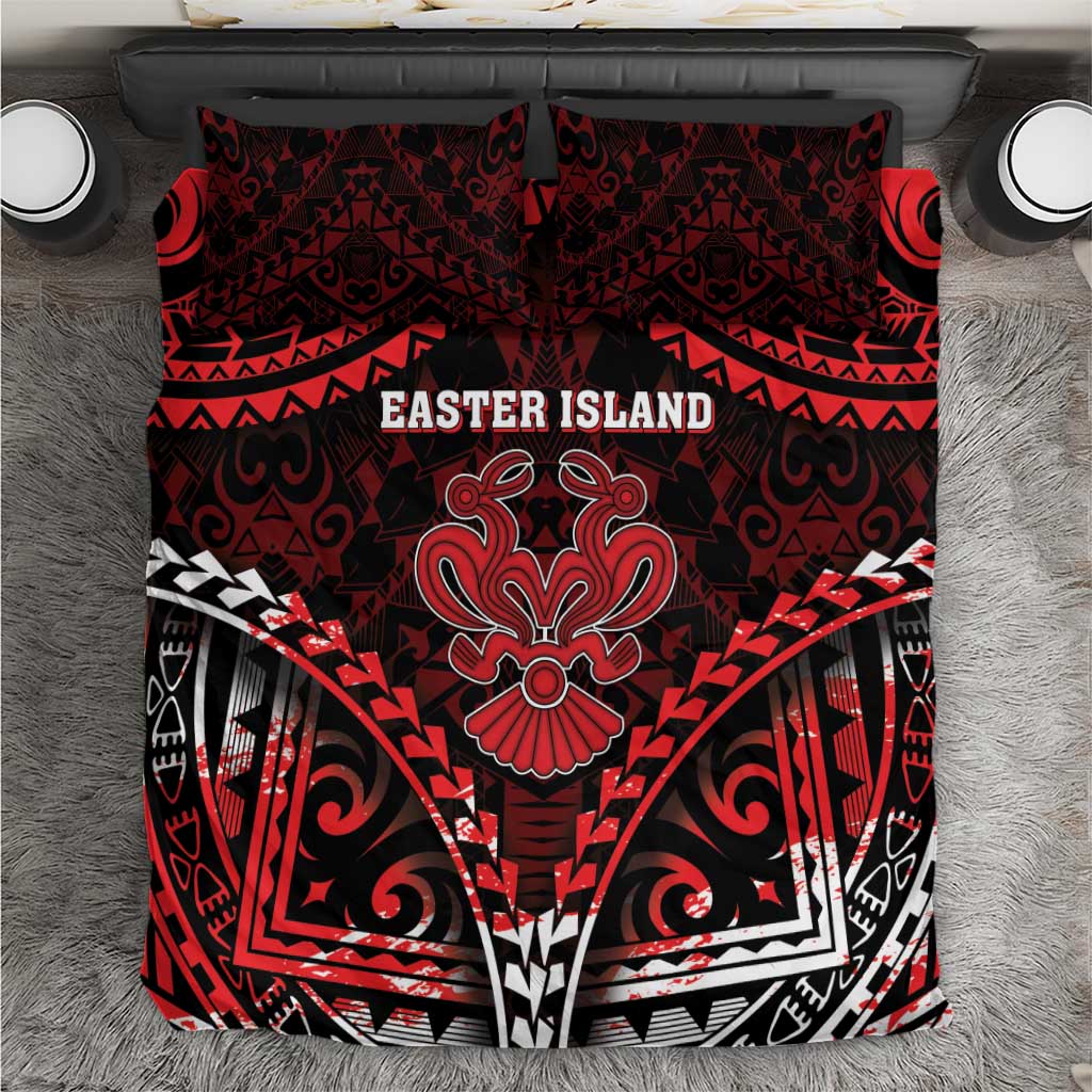 Easter Island Bedding Set Polynesian Pattern Emblem