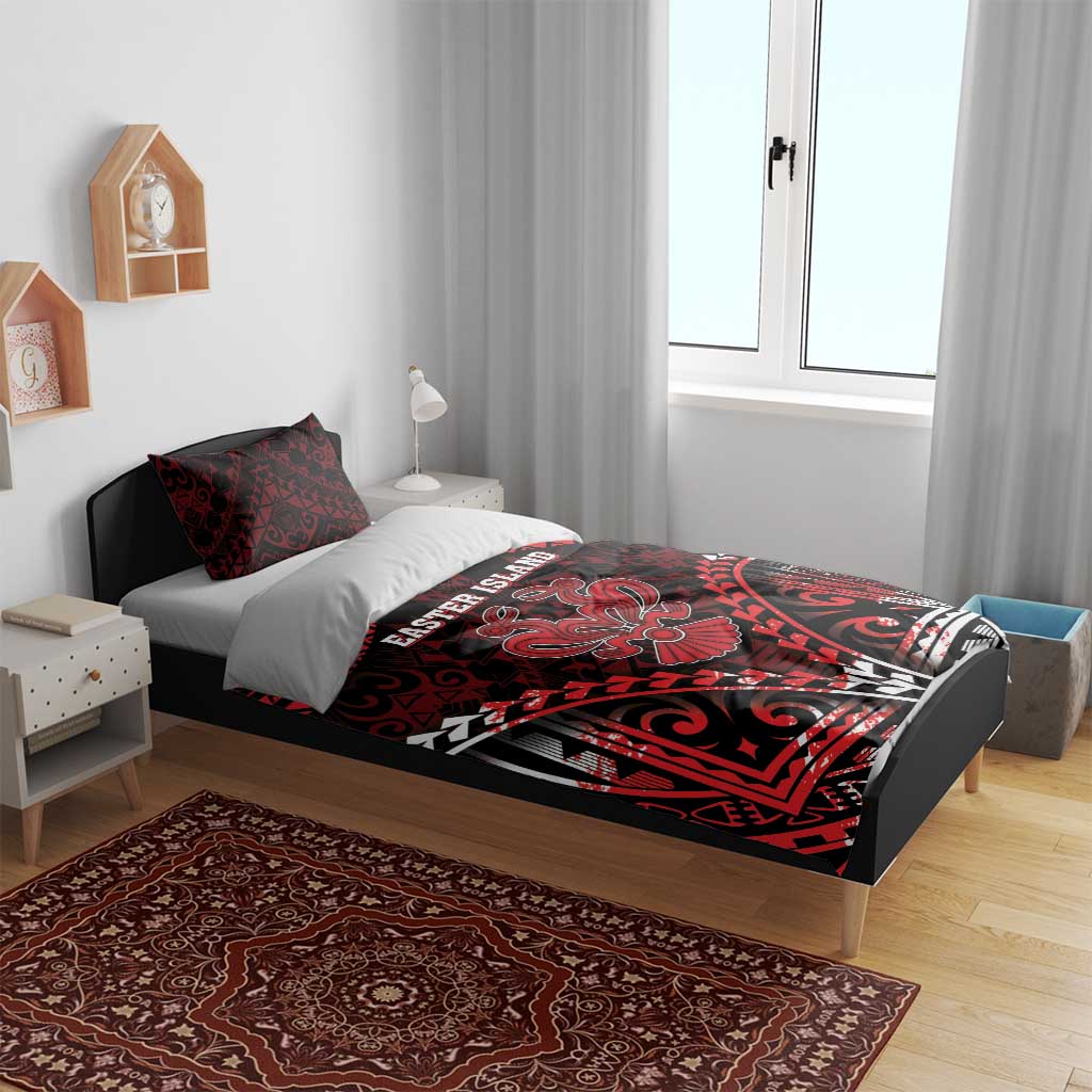 Easter Island Bedding Set Polynesian Pattern Emblem