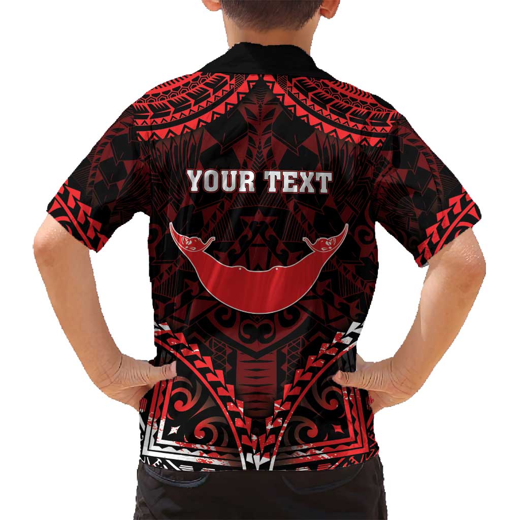 Personalised Easter Island Family Matching Long Sleeve Bodycon Dress and Hawaiian Shirt Polynesian Pattern Emblem