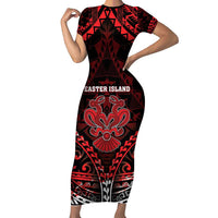 Personalised Easter Island Family Matching Short Sleeve Bodycon Dress and Hawaiian Shirt Polynesian Pattern Emblem