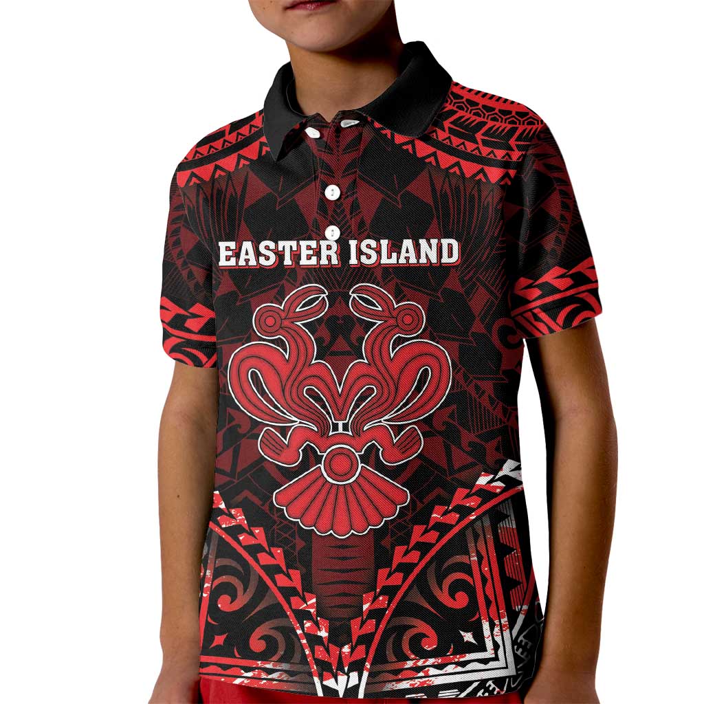 Personalised Easter Island Kid Polo Shirt Polynesian Pattern Emblem LT05 Kid Black - Polynesian Pride