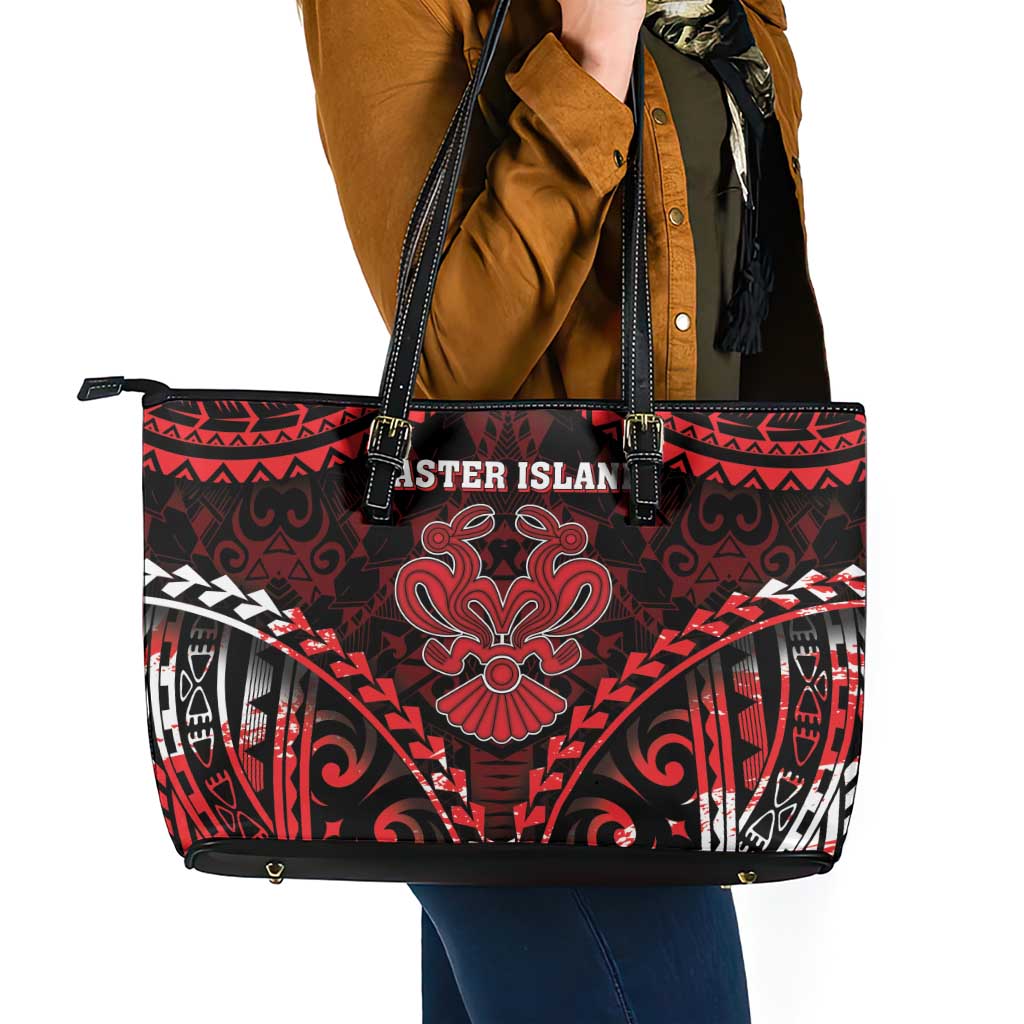 Easter Island Leather Tote Bag Polynesian Pattern Emblem LT05 - Polynesian Pride