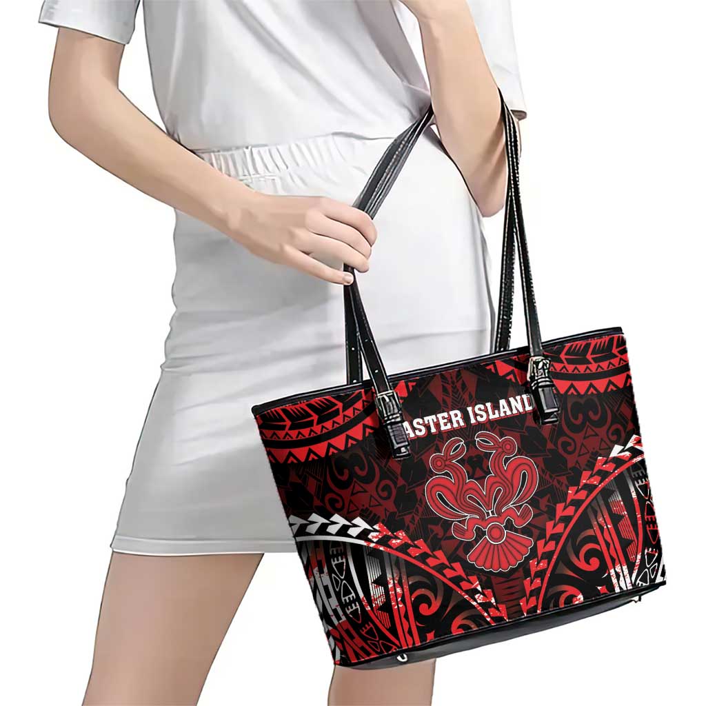 Easter Island Leather Tote Bag Polynesian Pattern Emblem LT05 - Polynesian Pride