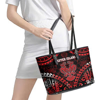 Easter Island Leather Tote Bag Polynesian Pattern Emblem LT05 - Polynesian Pride