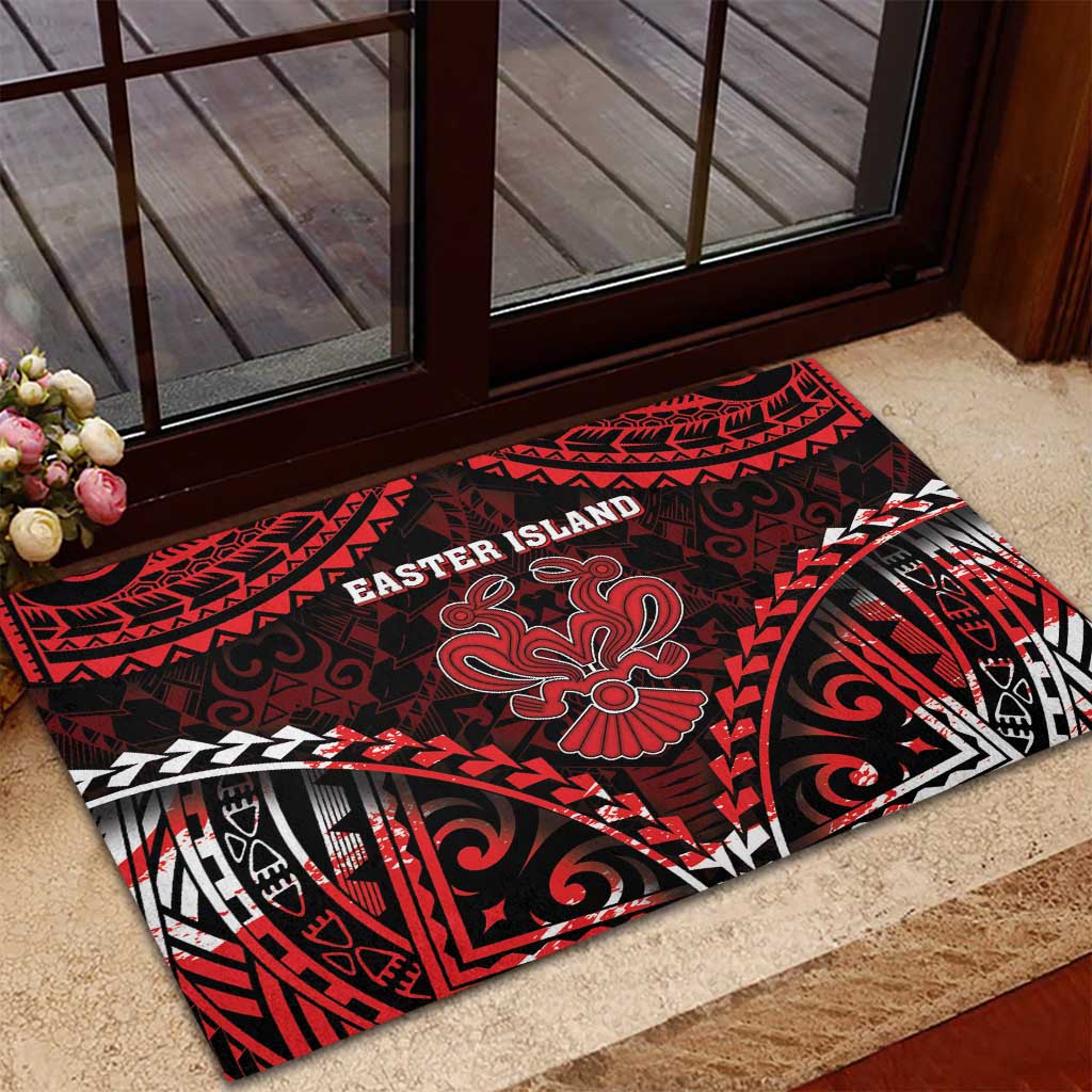 Easter Island Rubber Doormat Polynesian Pattern Emblem LT05 - Polynesian Pride