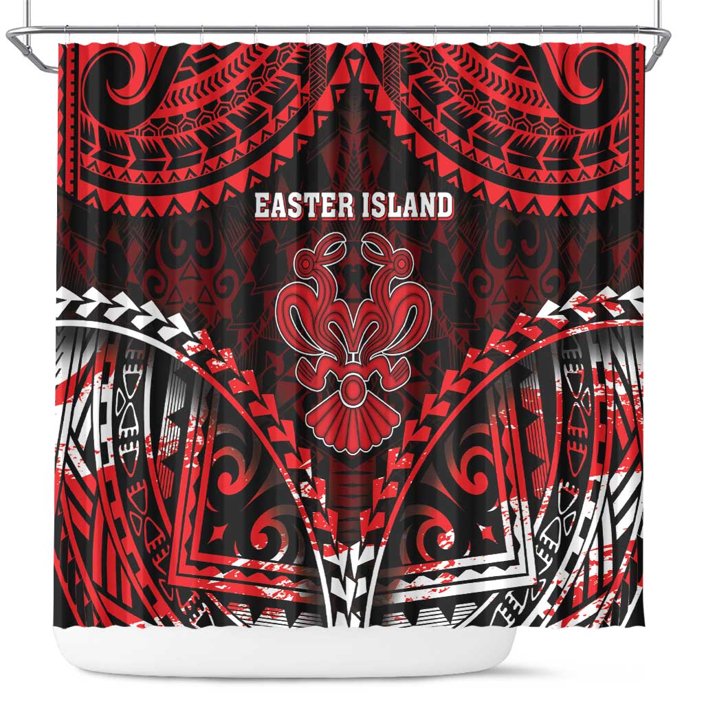 Easter Island Shower Curtain Polynesian Pattern Emblem