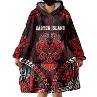 Personalised Easter Island Wearable Blanket Hoodie Polynesian Pattern Emblem