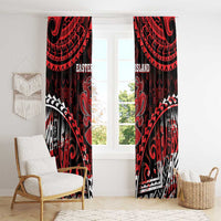 Easter Island Window Curtain Polynesian Pattern Emblem