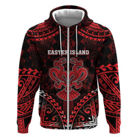 Personalised Easter Island Zip Hoodie Polynesian Pattern Emblem