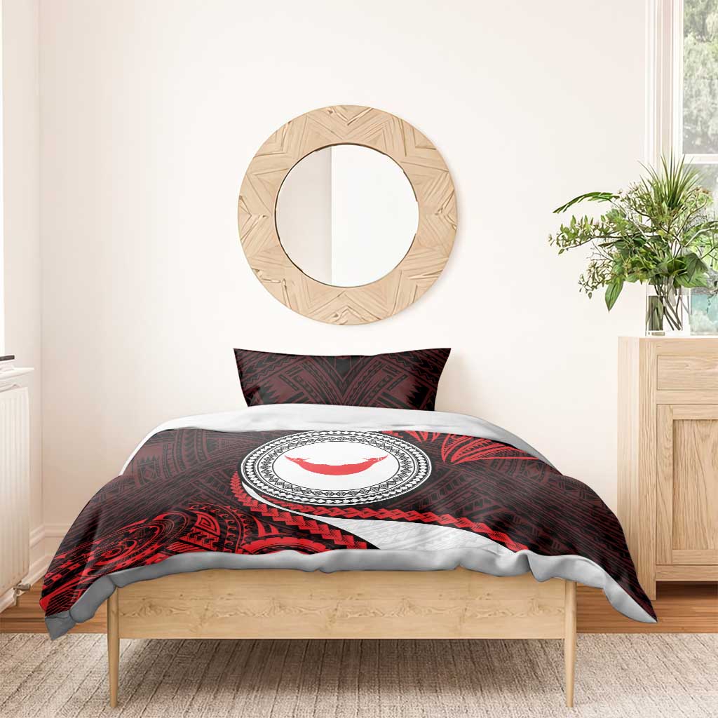 Easter Island Bedding Set Moai Statues Polynesian Style