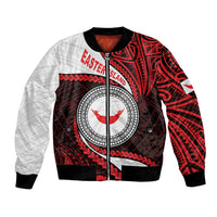 Easter Island Bomber Jacket Moai Statues Polynesian Style LT05 Unisex Red - Polynesian Pride