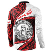Easter Island Button Sweatshirt Moai Statues Polynesian Style LT05 - Polynesian Pride