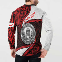 Easter Island Button Sweatshirt Moai Statues Polynesian Style LT05 - Polynesian Pride
