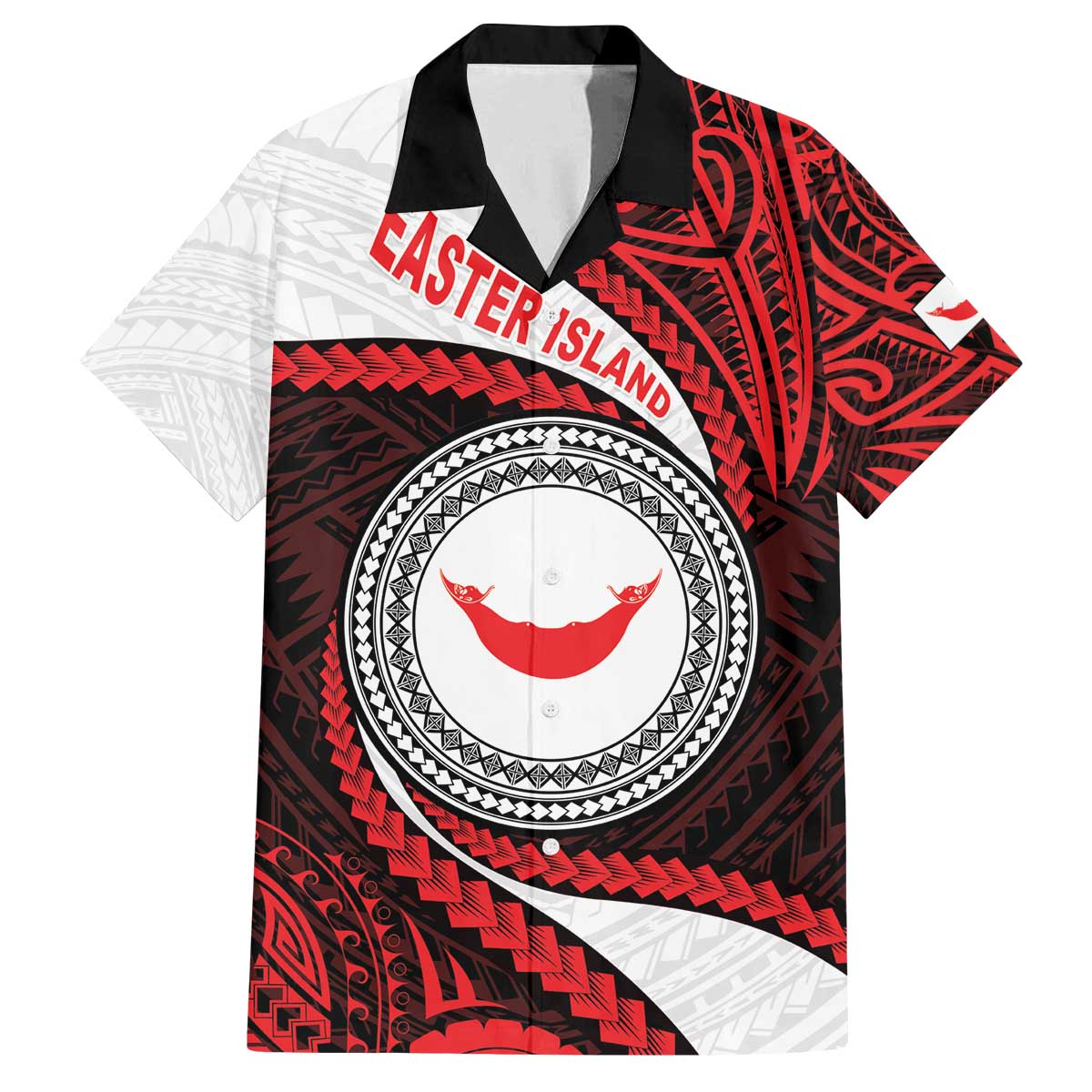 Easter Island Family Matching Off The Shoulder Long Sleeve Dress and Hawaiian Shirt Moai Statues Polynesian Style