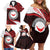 Easter Island Family Matching Off Shoulder Short Dress and Hawaiian Shirt Moai Statues Polynesian Style