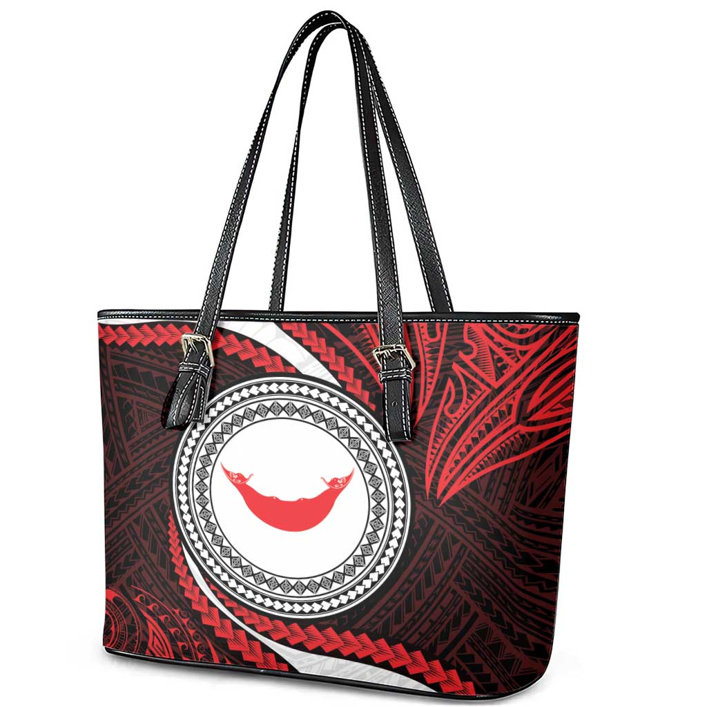 Easter Island Leather Tote Bag Moai Statues Polynesian Style LT05 - Polynesian Pride