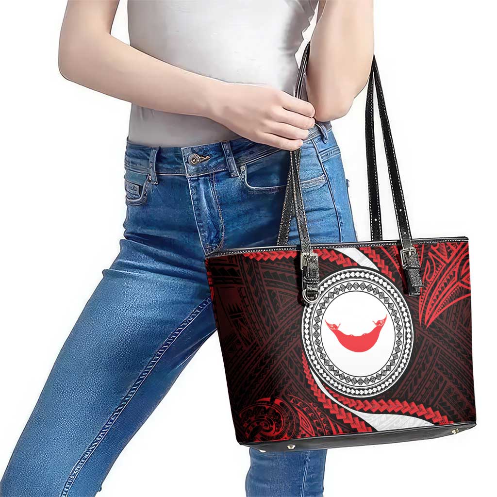 Easter Island Leather Tote Bag Moai Statues Polynesian Style LT05 - Polynesian Pride