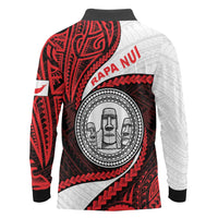 Easter Island Long Sleeve Polo Shirt Moai Statues Polynesian Style LT05 - Polynesian Pride