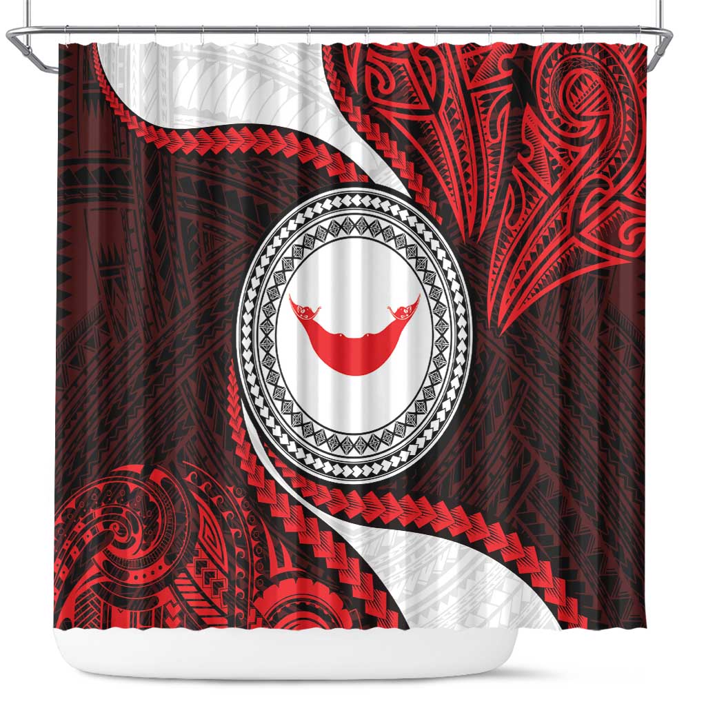 Easter Island Shower Curtain Moai Statues Polynesian Style