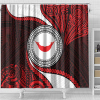 Easter Island Shower Curtain Moai Statues Polynesian Style