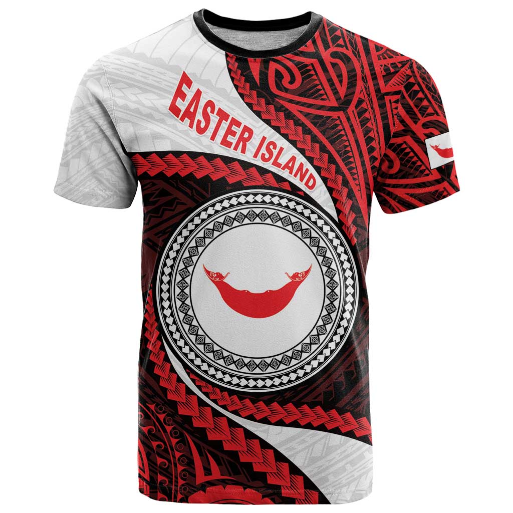 Easter Island T Shirt Moai Statues Polynesian Style LT05 Red - Polynesian Pride