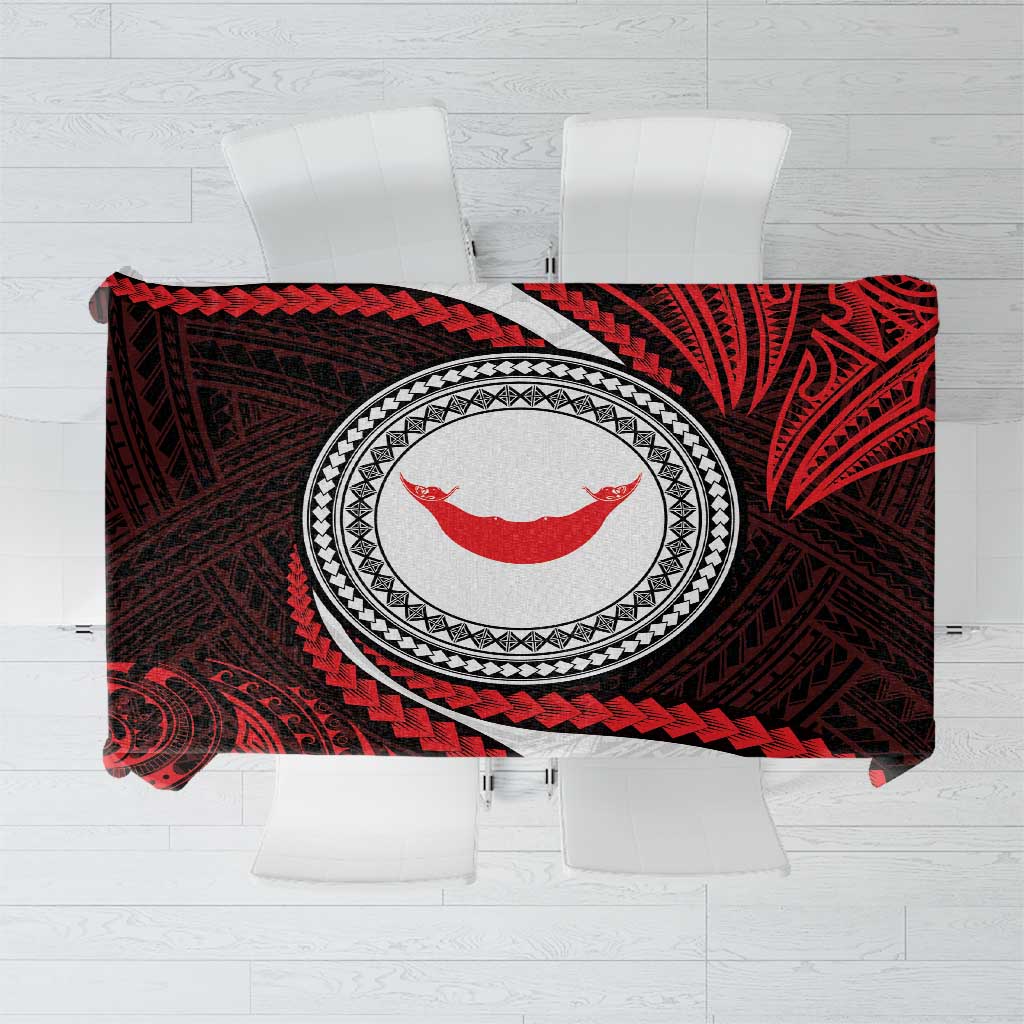 Easter Island Tablecloth Moai Statues Polynesian Style LT05 Red - Polynesian Pride