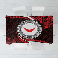 Easter Island Tablecloth Moai Statues Polynesian Style LT05 Red - Polynesian Pride