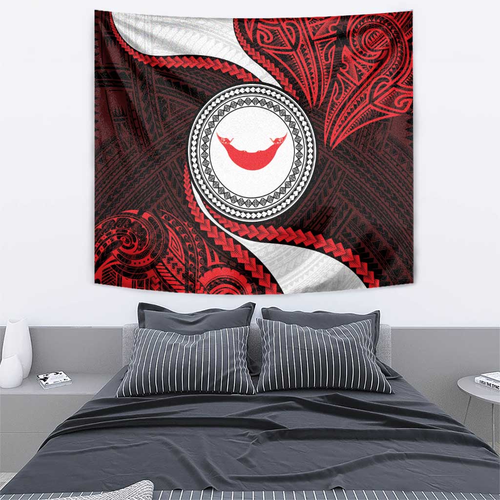 Easter Island Tapestry Moai Statues Polynesian Style