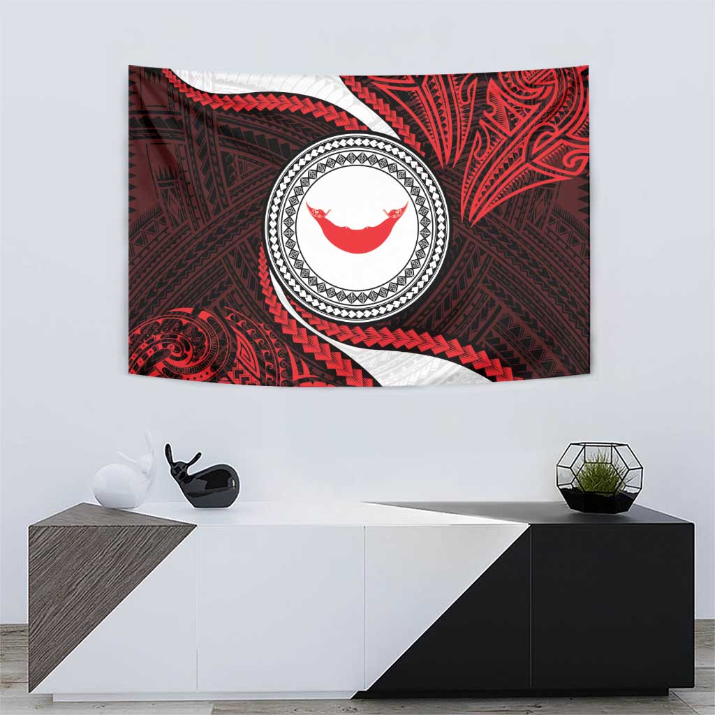 Easter Island Tapestry Moai Statues Polynesian Style