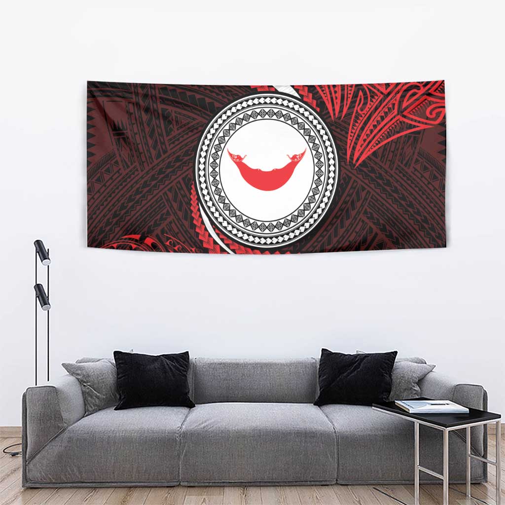 Easter Island Tapestry Moai Statues Polynesian Style