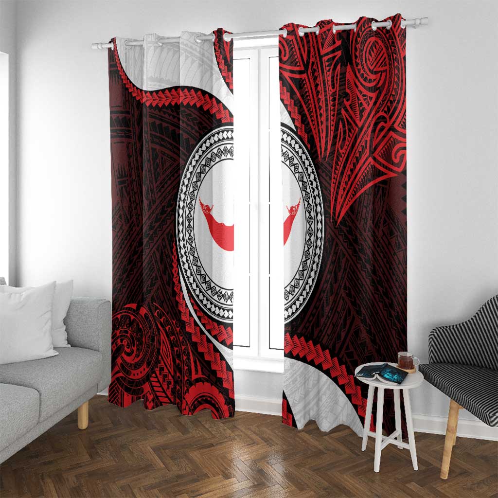 Easter Island Window Curtain Moai Statues Polynesian Style