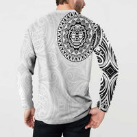 New Zealand Aotearoa Button Sweatshirt Maori Te Mata O Rongokako